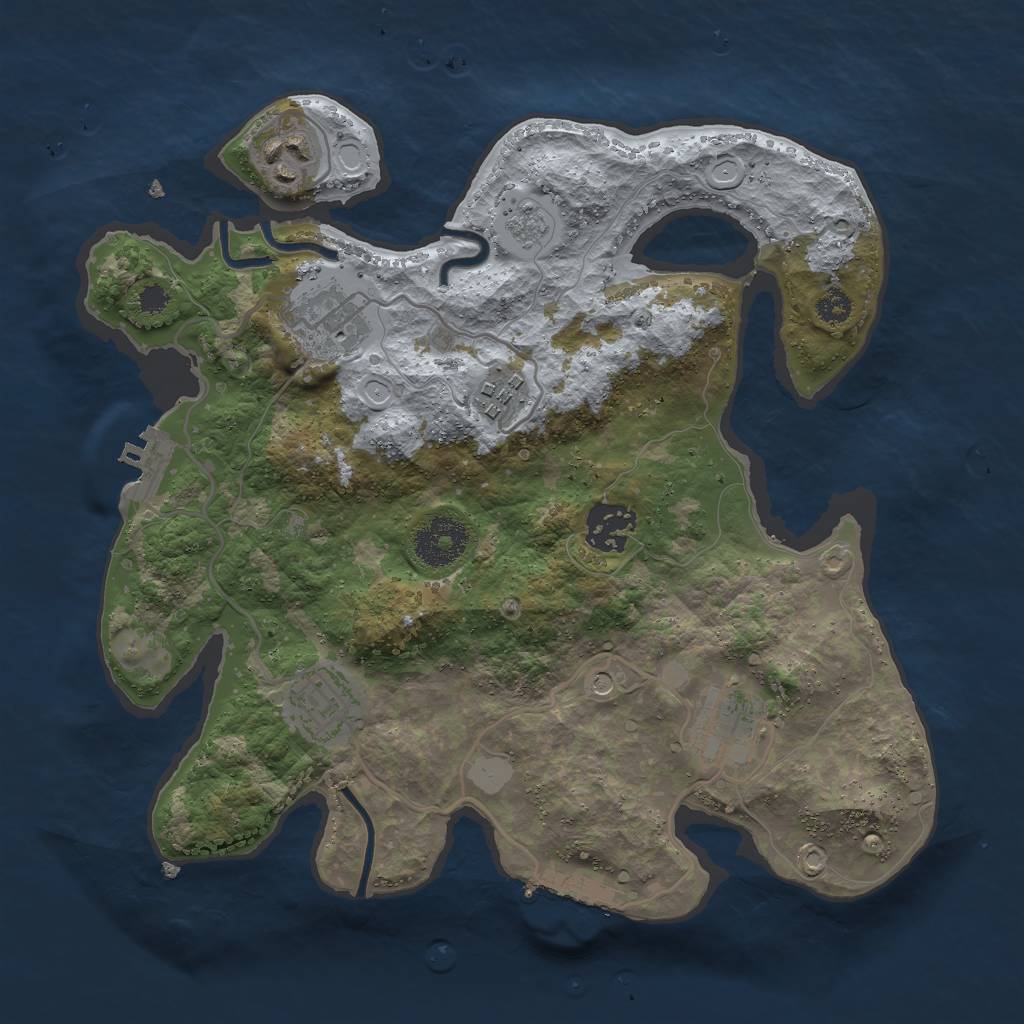 Rust Map: Procedural Map, Size: 3000, Seed: 733534172, 15 Monuments