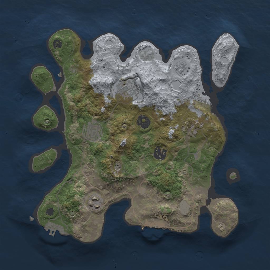Rust Map: Procedural Map, Size: 3000, Seed: 10595, 14 Monuments