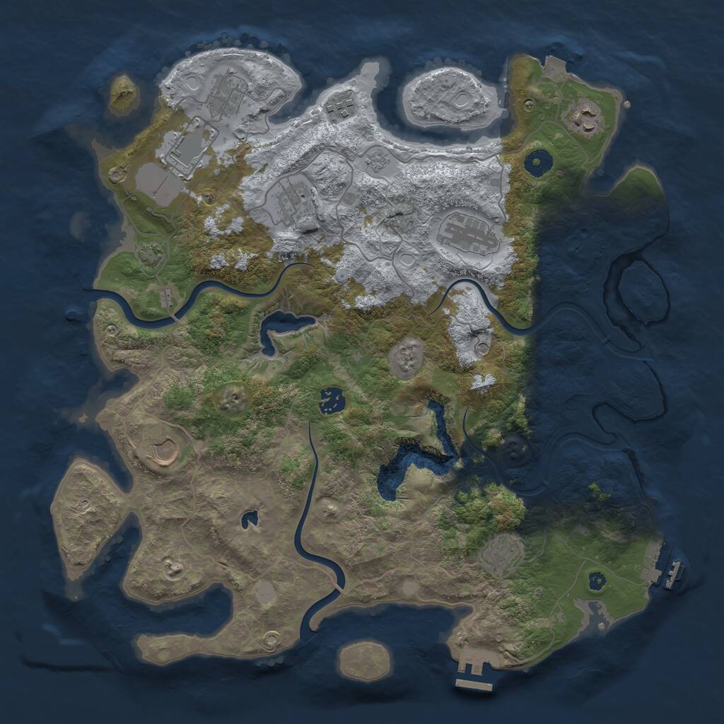 Rust Map: Procedural Map, Size: 4000, Seed: 39660301, 15 Monuments