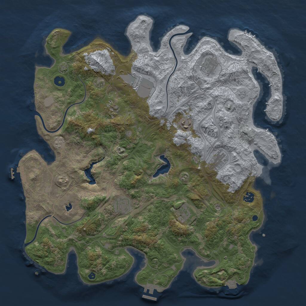 Rust Map: Procedural Map, Size: 4300, Seed: 1115644577, 15 Monuments
