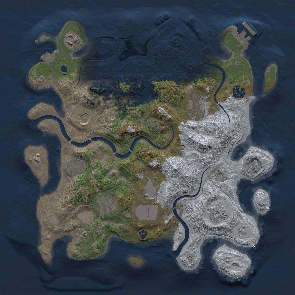 Rust Map: Procedural Map, Size: 3500, Seed: 1757442280, 15 Monuments