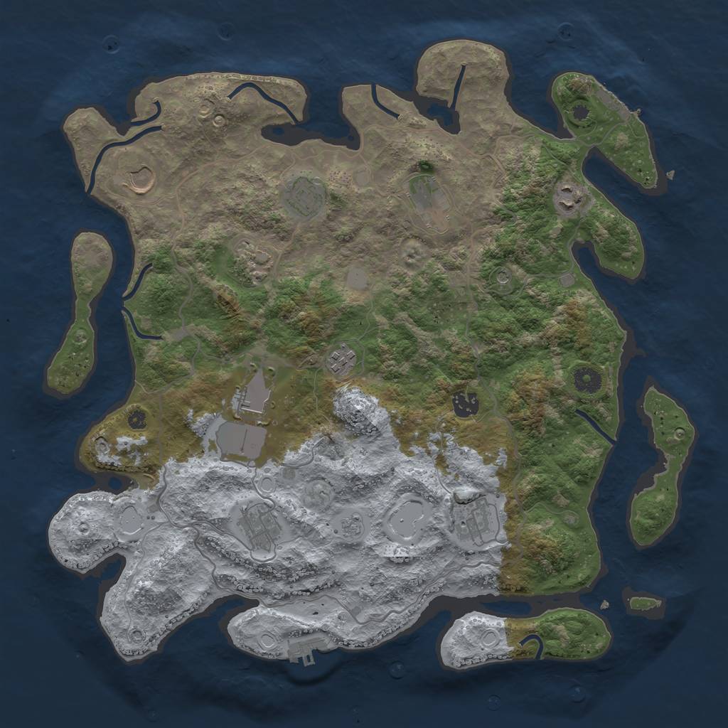 Rust Map: Procedural Map, Size: 4000, Seed: 295919592, 19 Monuments