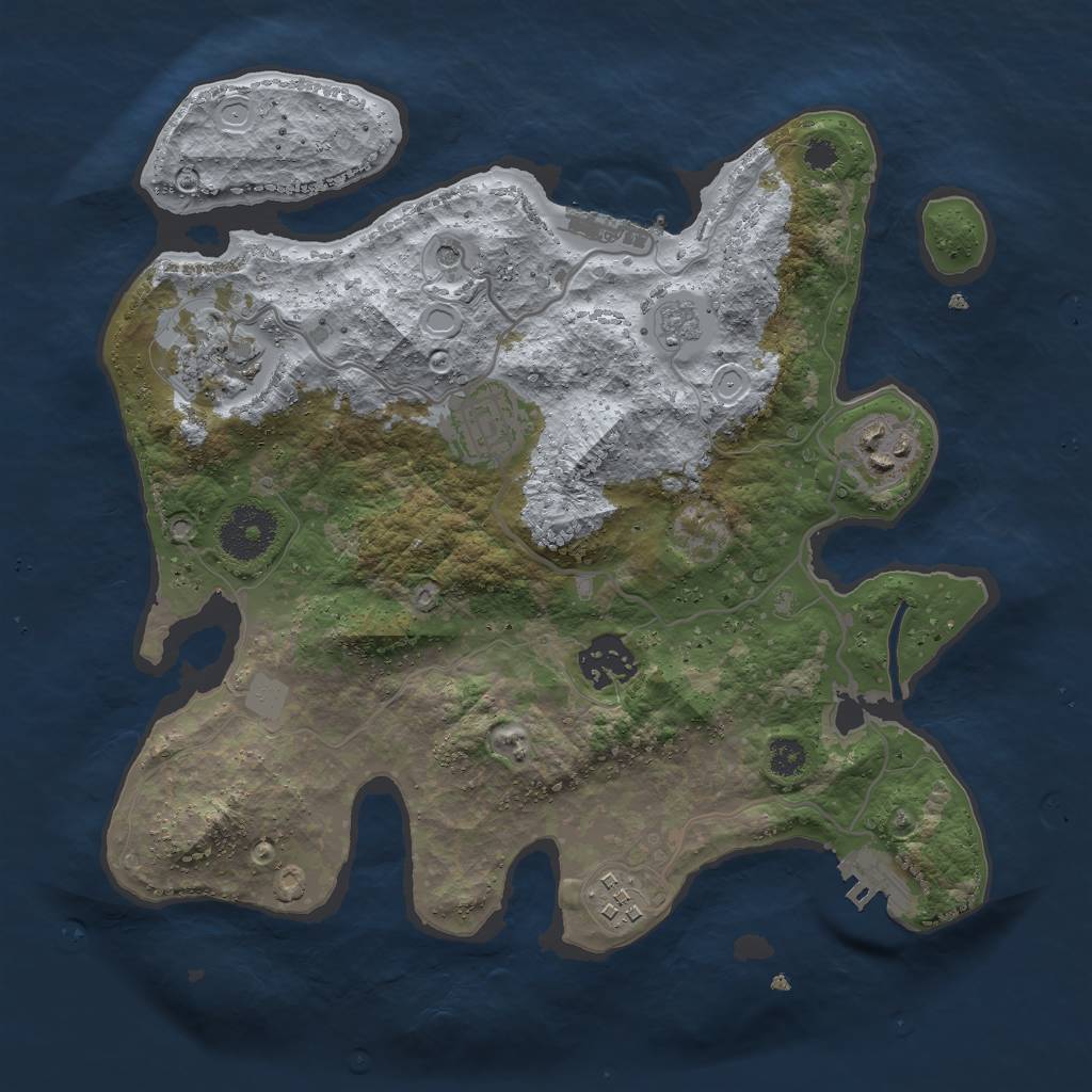 Rust Map: Procedural Map, Size: 3000, Seed: 24692, 14 Monuments