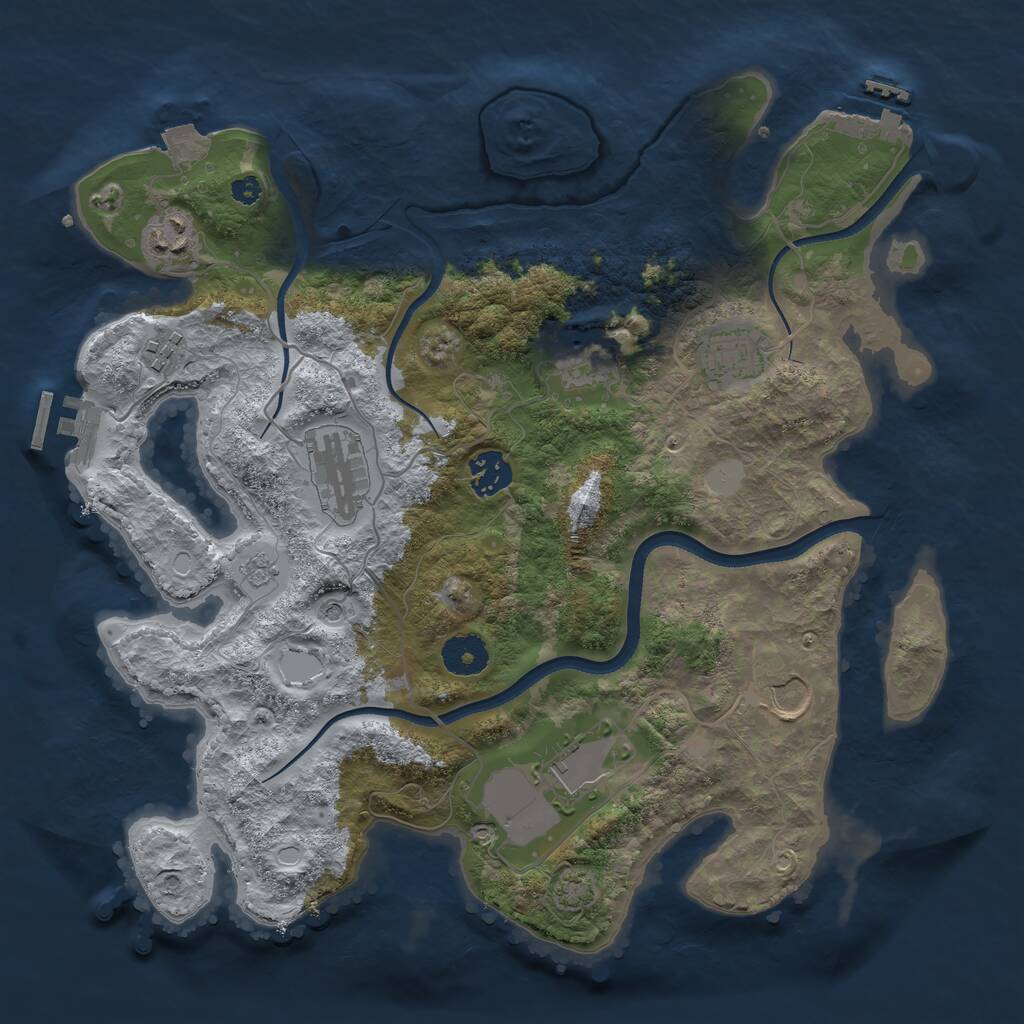 Rust Map: Procedural Map, Size: 3500, Seed: 20220804, 14 Monuments