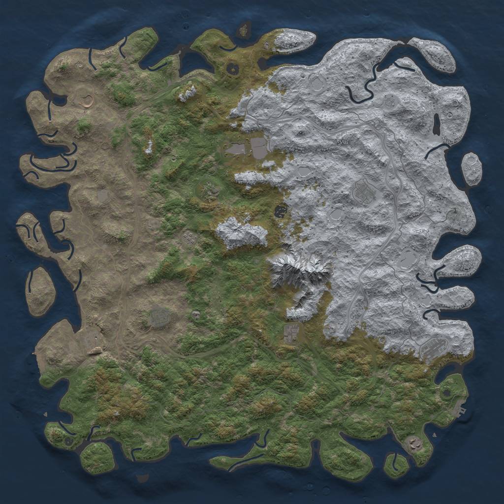 Rust Map: Procedural Map, Size: 6000, Seed: 2140535, 20 Monuments