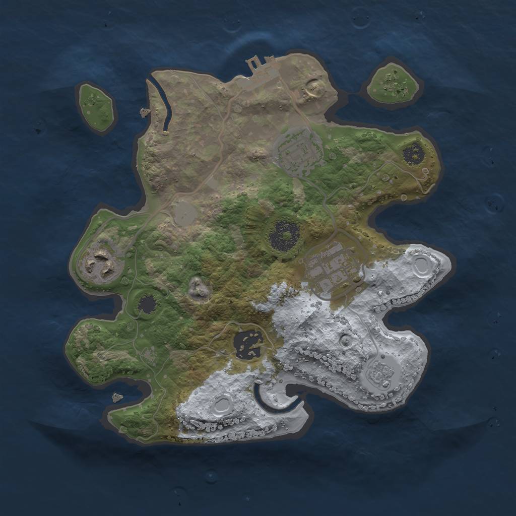 Rust Map: Procedural Map, Size: 2500, Seed: 84135, 11 Monuments