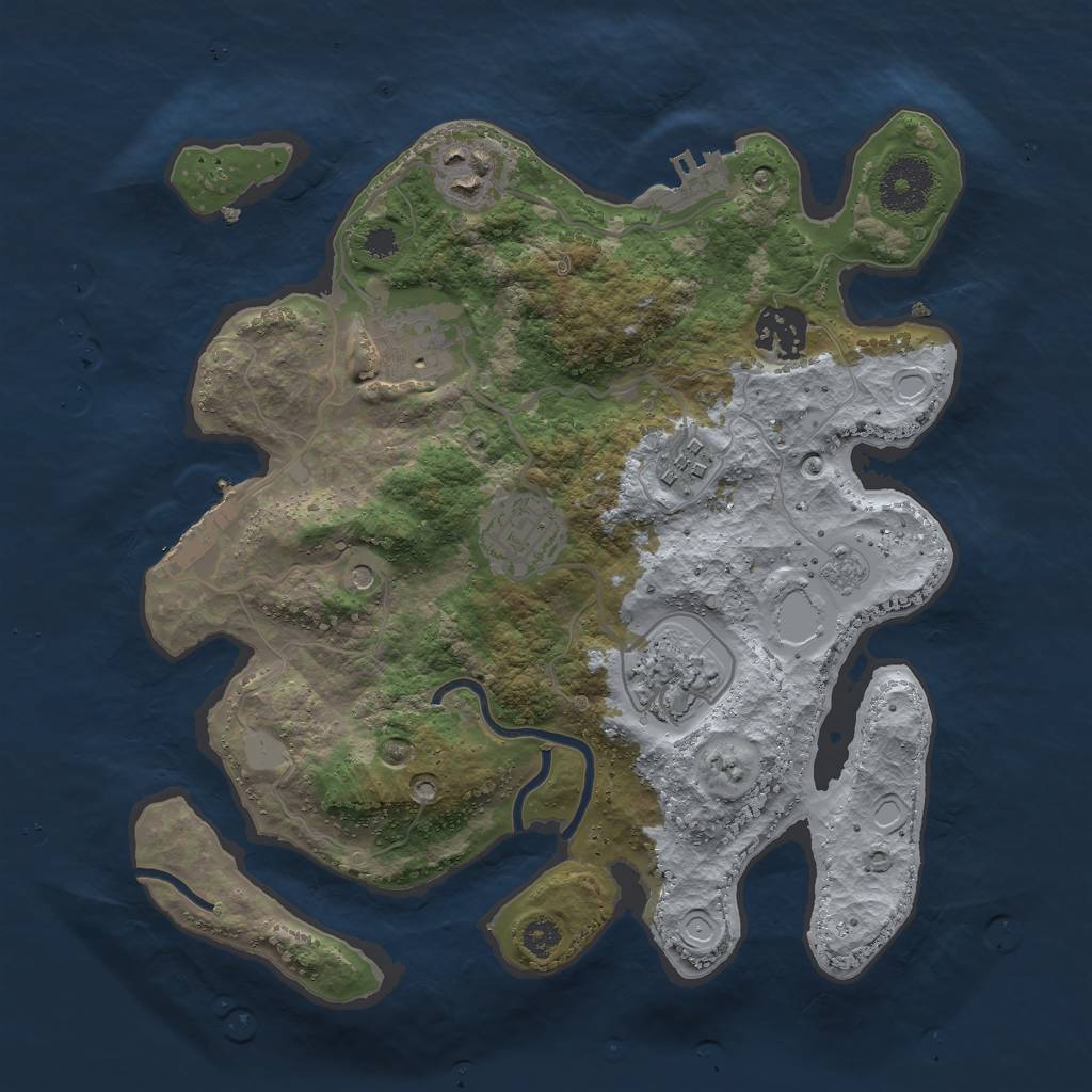Rust Map: Procedural Map, Size: 3000, Seed: 52938497, 15 Monuments