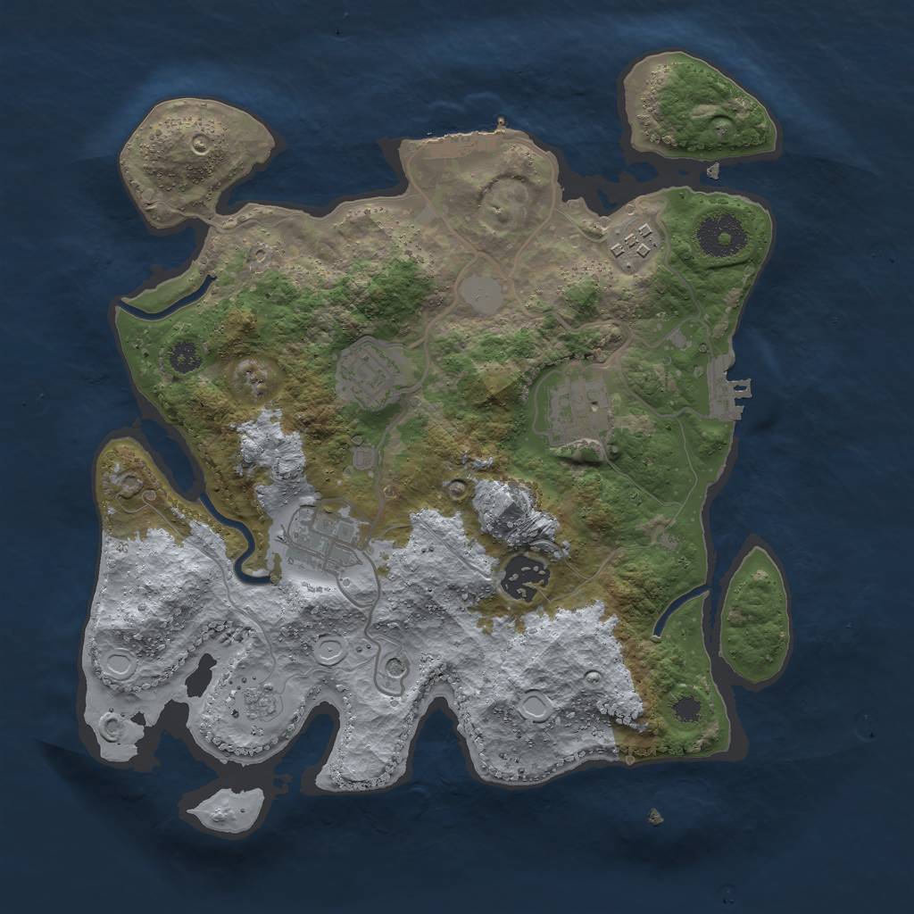 Rust Map: Procedural Map, Size: 3000, Seed: 121321, 12 Monuments