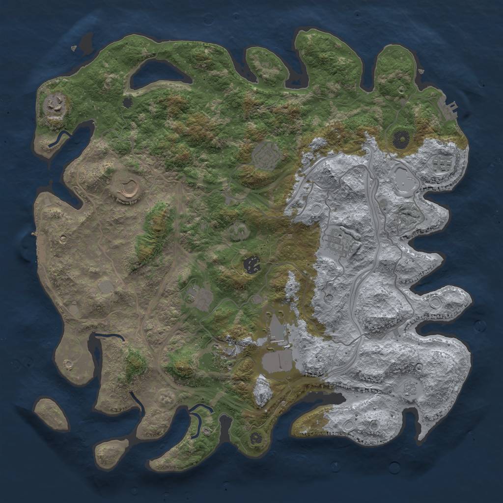 Rust Map: Procedural Map, Size: 4250, Seed: 743456825, 16 Monuments