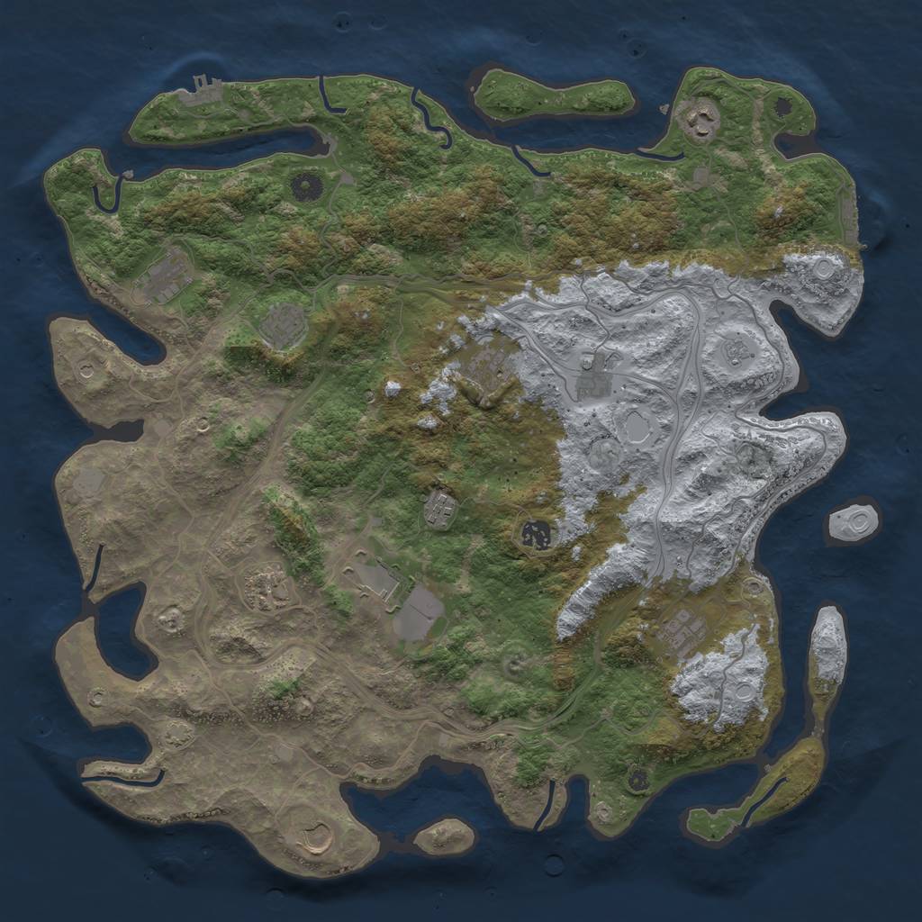 Rust Map: Procedural Map, Size: 4500, Seed: 18929, 18 Monuments
