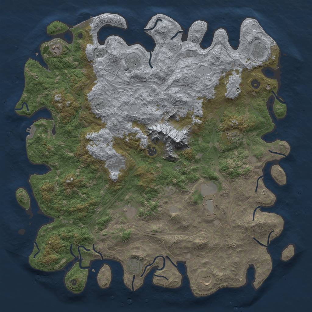 Rust Map: Procedural Map, Size: 5000, Seed: 41645367, 20 Monuments