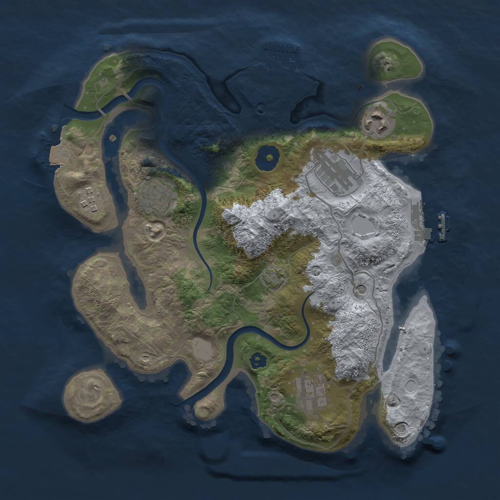 Rust Map: Procedural Map, Size: 3000, Seed: 4055, 10 Monuments