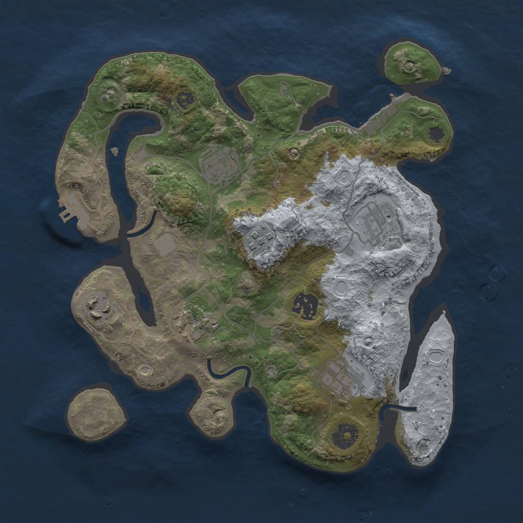 Rust Map: Procedural Map, Size: 3000, Seed: 4055, 14 Monuments