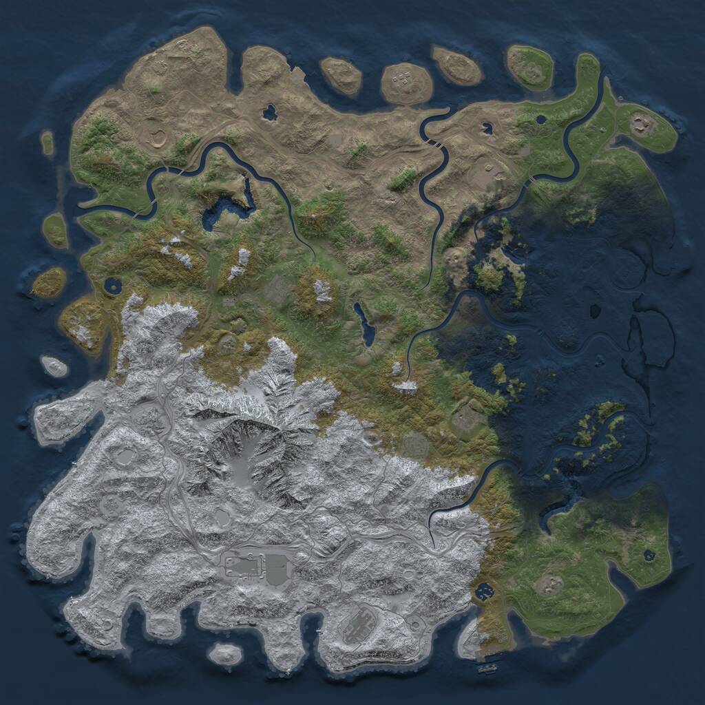 Rust Map: Procedural Map, Size: 6000, Seed: 1783001676, 17 Monuments