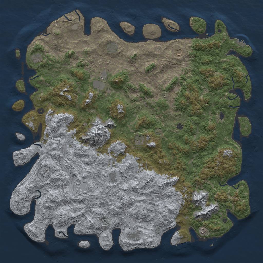 Rust Map: Procedural Map, Size: 6000, Seed: 1783001676, 20 Monuments