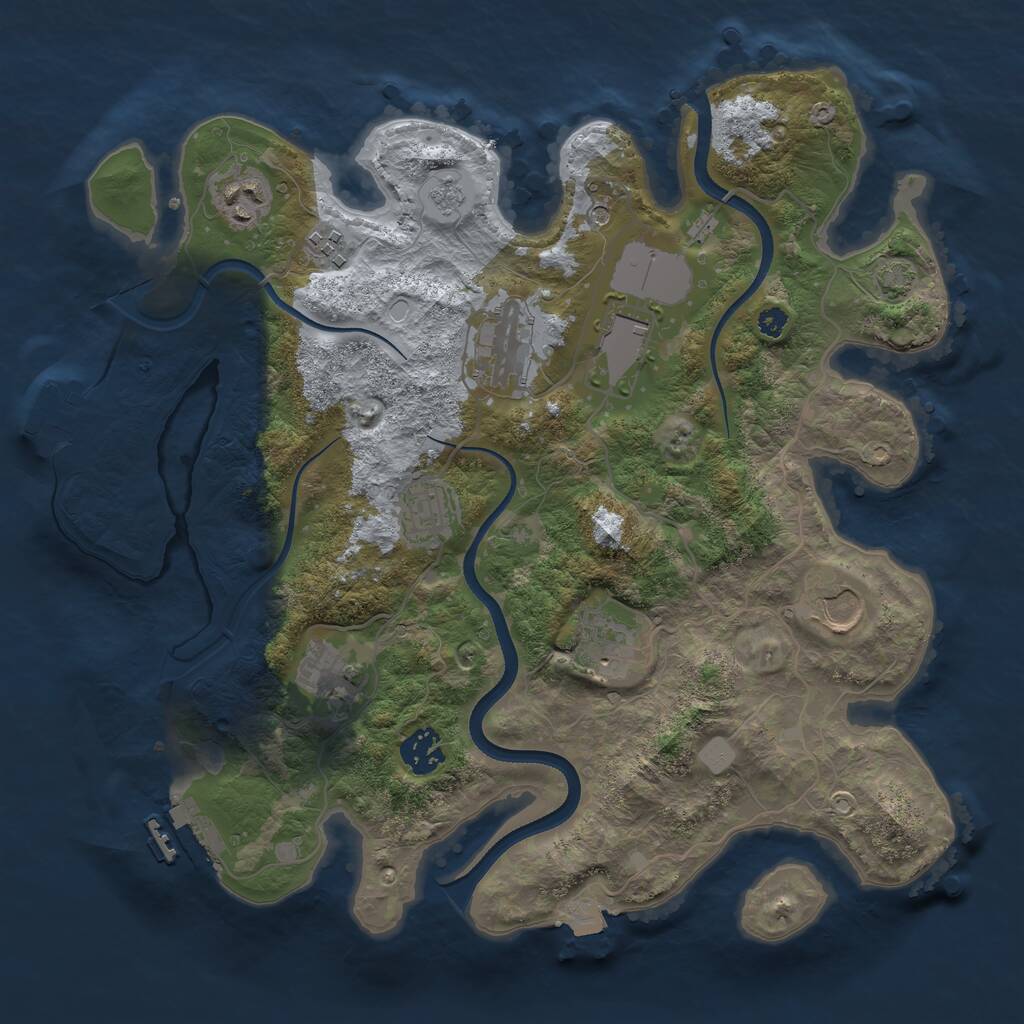 Rust Map: Procedural Map, Size: 3500, Seed: 2799, 15 Monuments