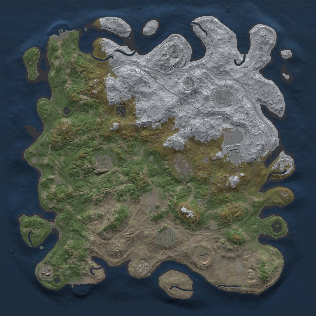 Rust Map: Procedural Map, Size: 4300, Seed: 23211, 19 Monuments