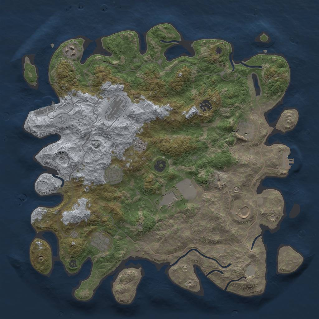 Rust Map: Procedural Map, Size: 4000, Seed: 182396, 18 Monuments