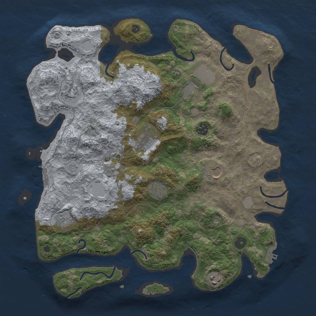 Rust Map: Procedural Map, Size: 4000, Seed: 716899, 18 Monuments