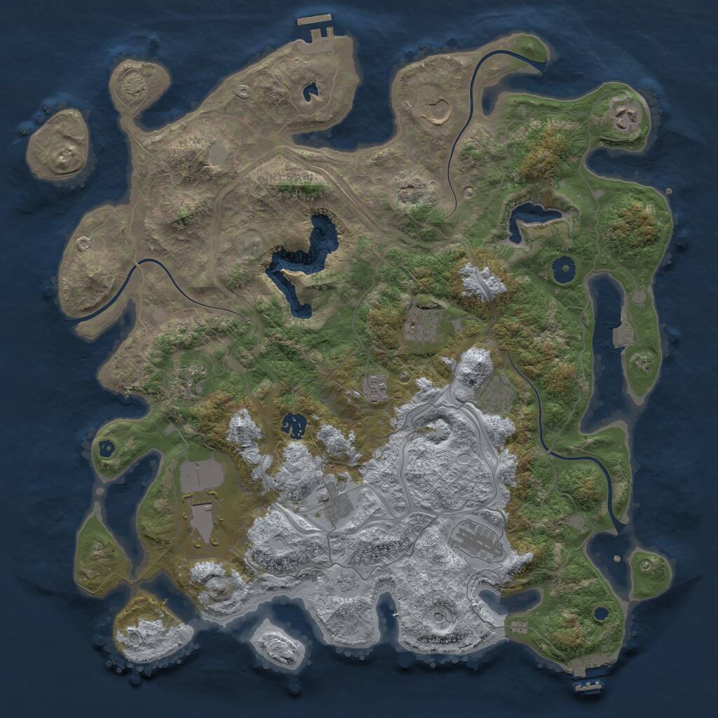 Rust Map: Procedural Map, Size: 4250, Seed: 1257529959, 16 Monuments