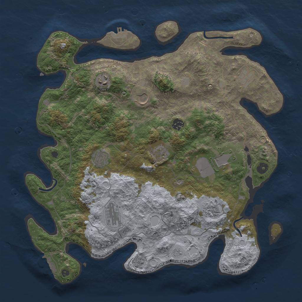 Rust Map: Procedural Map, Size: 4000, Seed: 44440, 19 Monuments