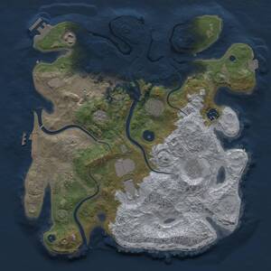 Thumbnail Rust Map: Procedural Map, Size: 3500, Seed: 513148301, 14 Monuments
