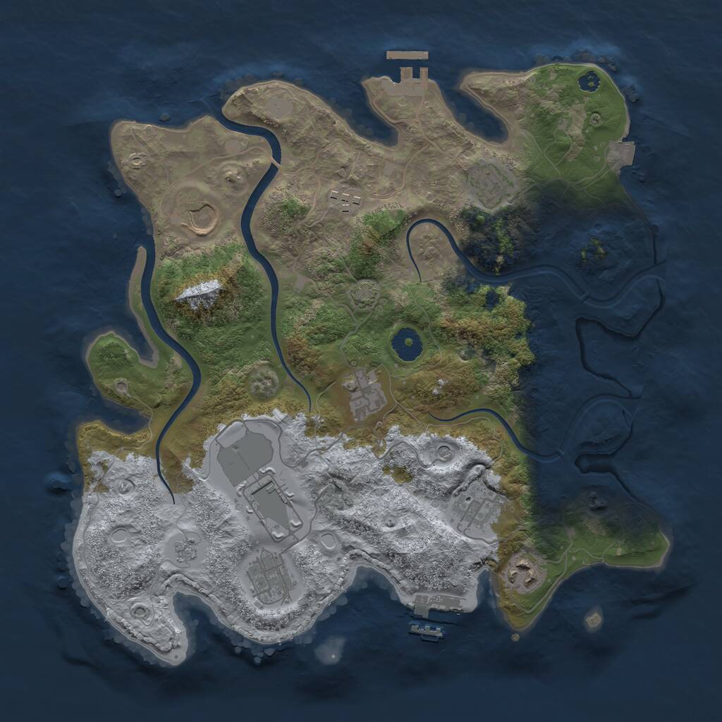 Rust Map: Procedural Map, Size: 3500, Seed: 161, 14 Monuments