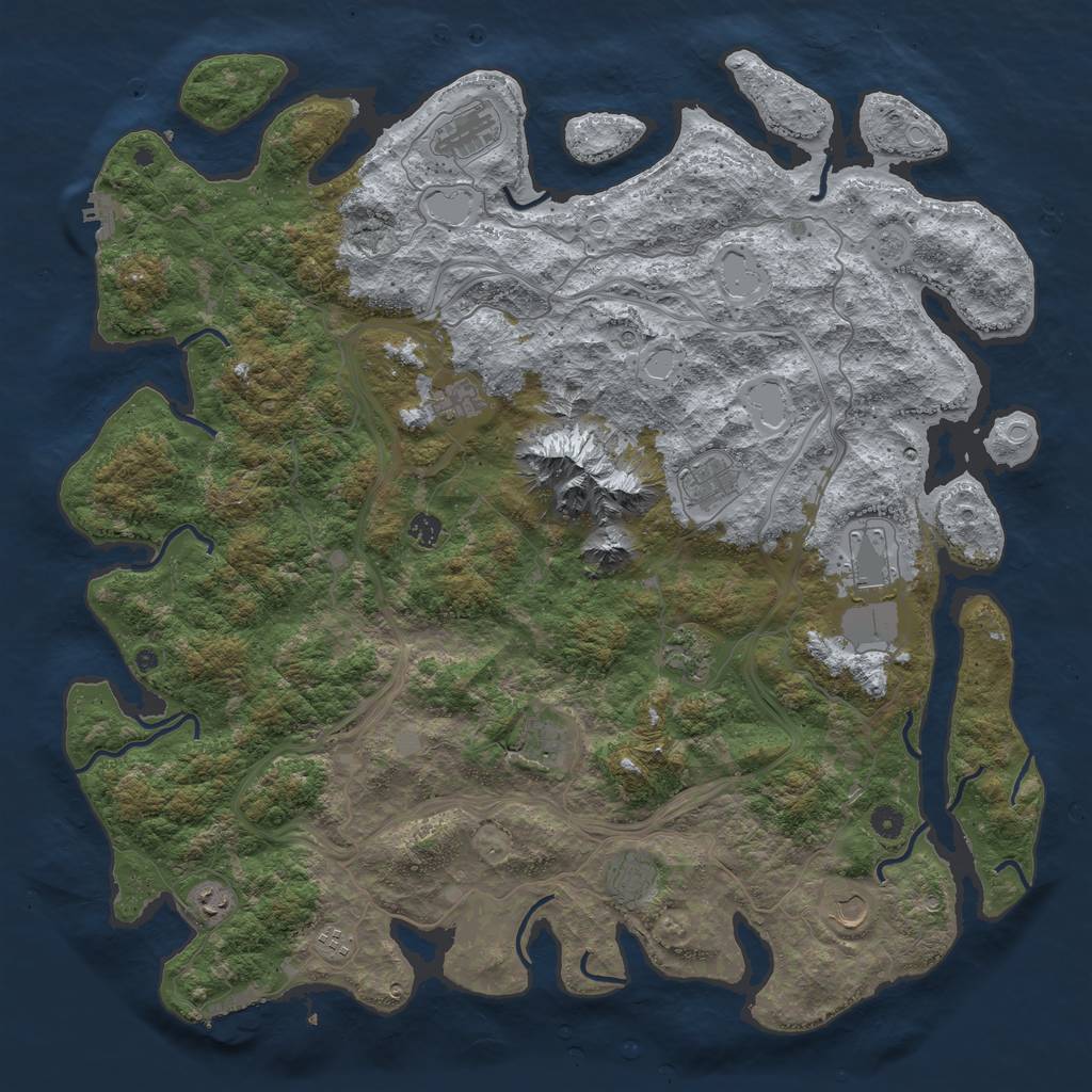 Rust Map: Procedural Map, Size: 5000, Seed: 7414, 20 Monuments