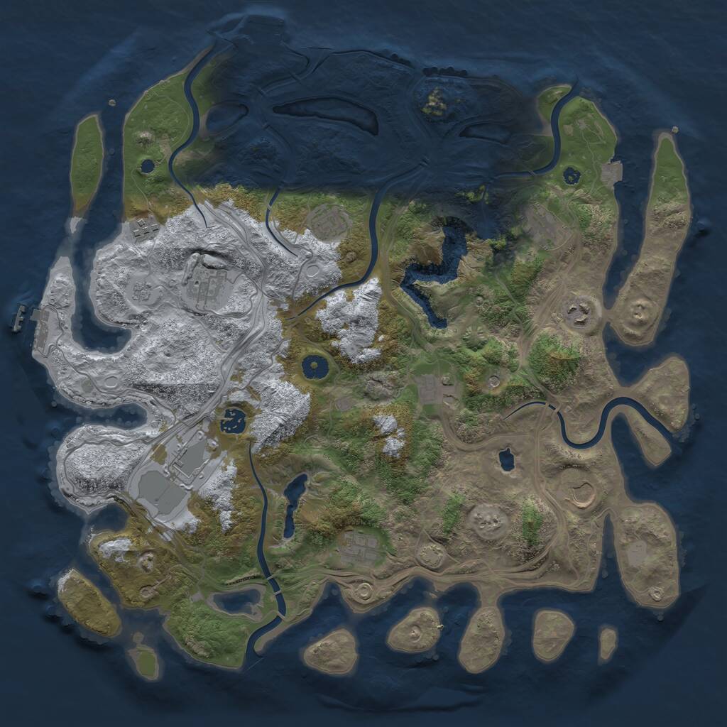 Rust Map: Procedural Map, Size: 4250, Seed: 1315532904, 16 Monuments