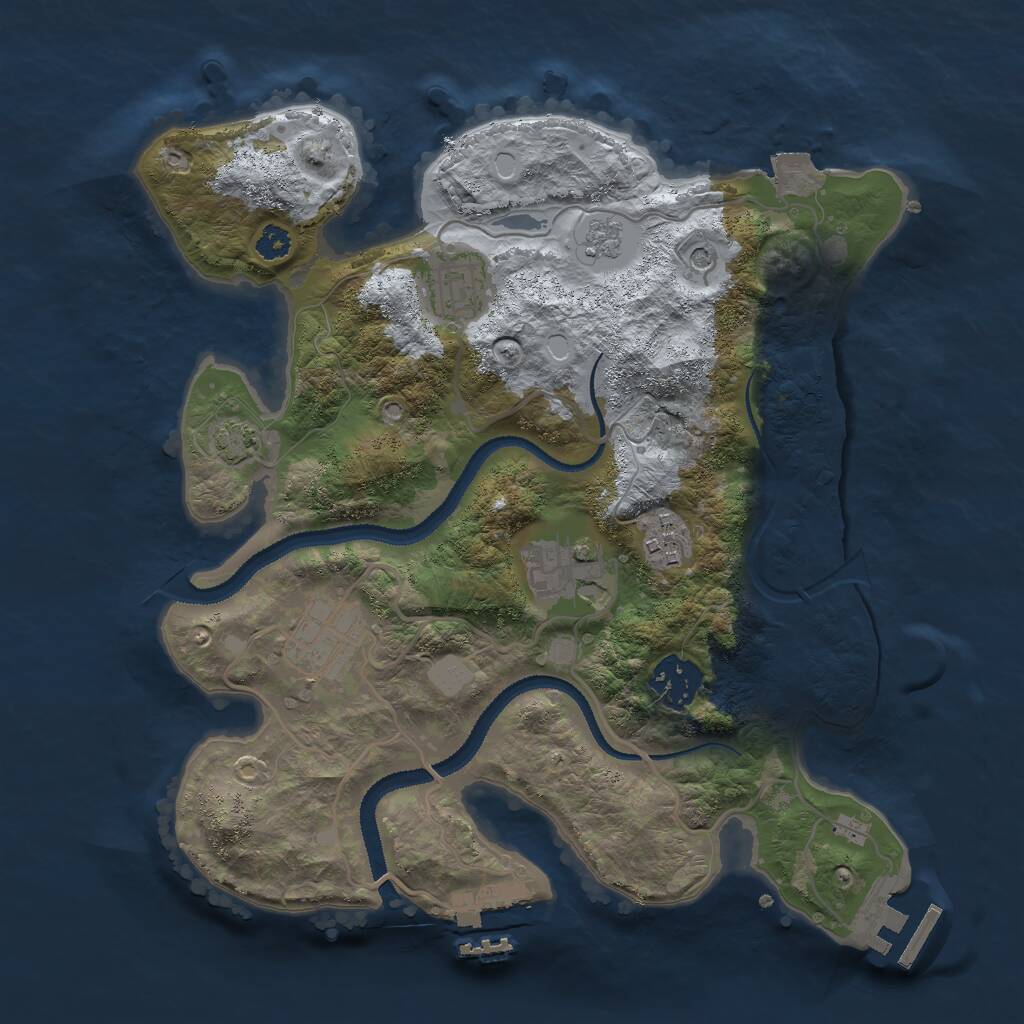 Rust Map: Procedural Map, Size: 3000, Seed: 1388350851, 11 Monuments
