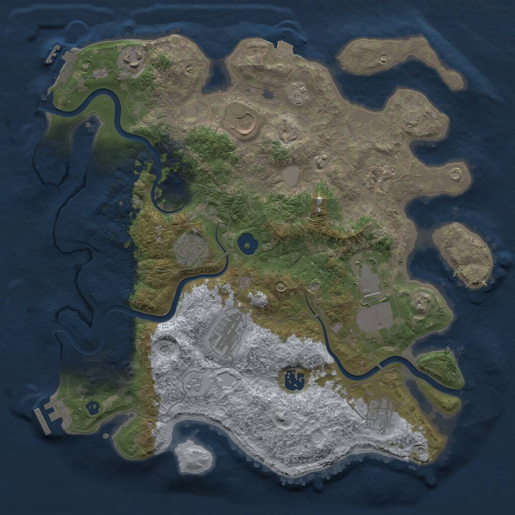 Rust Map: Procedural Map, Size: 3700, Seed: 548655, 15 Monuments