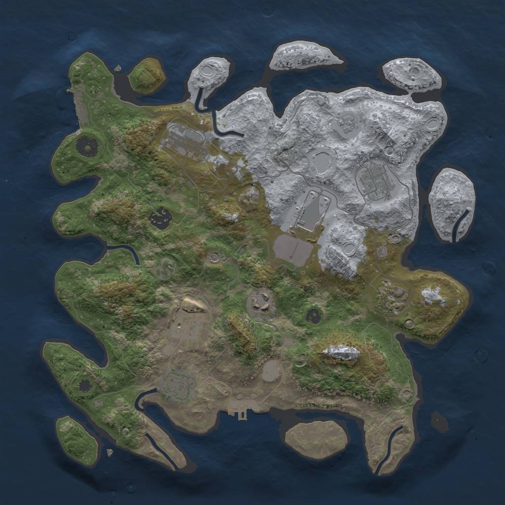 Rust Map: Procedural Map, Size: 3500, Seed: 20220807, 17 Monuments
