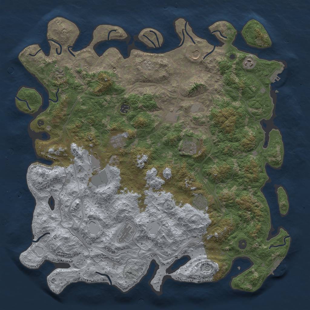 Rust Map: Procedural Map, Size: 4900, Seed: 40090, 20 Monuments
