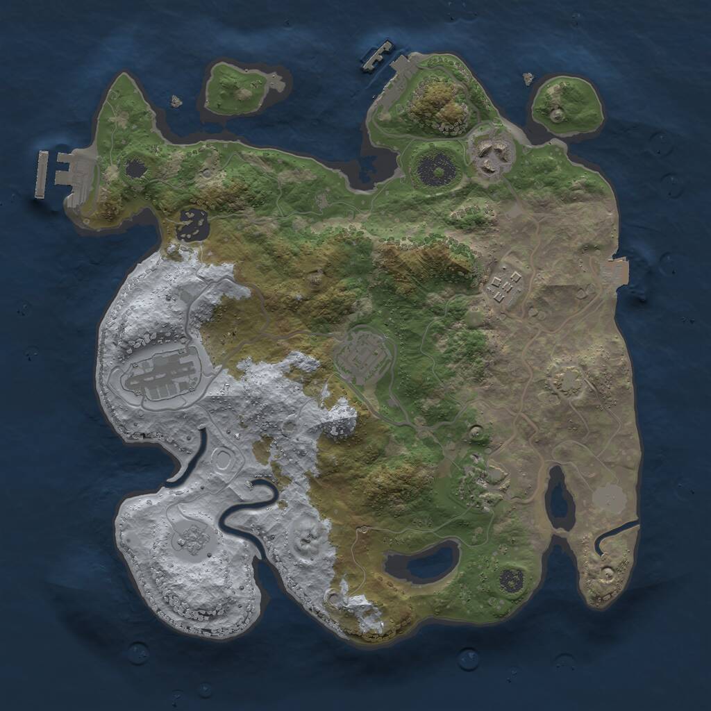 Rust Map: Procedural Map, Size: 3000, Seed: 61825748, 11 Monuments