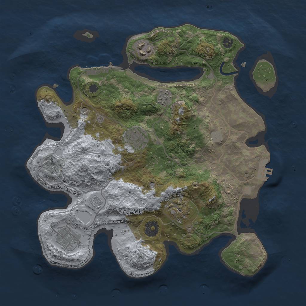 Rust Map: Procedural Map, Size: 3000, Seed: 518, 14 Monuments