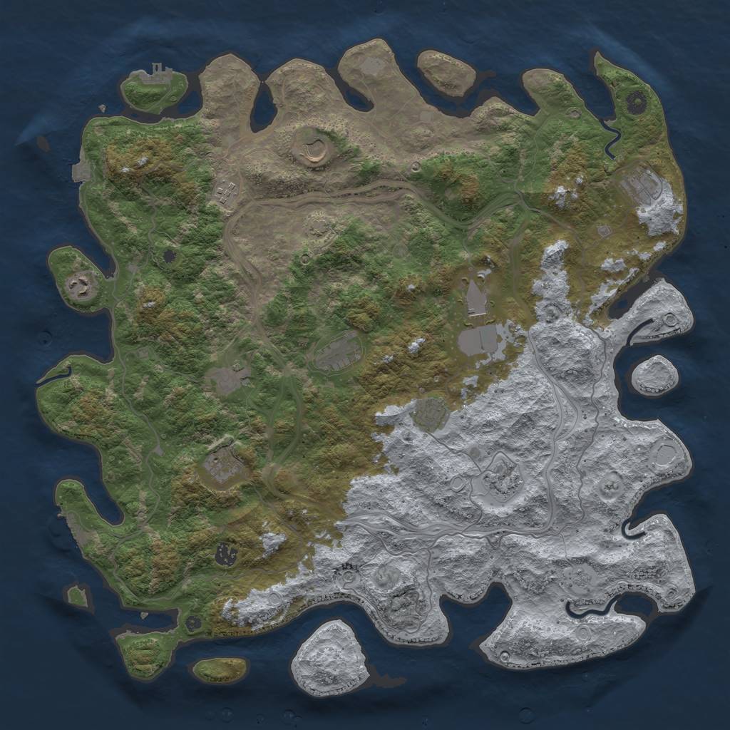 Rust Map: Procedural Map, Size: 4800, Seed: 1618393930, 19 Monuments