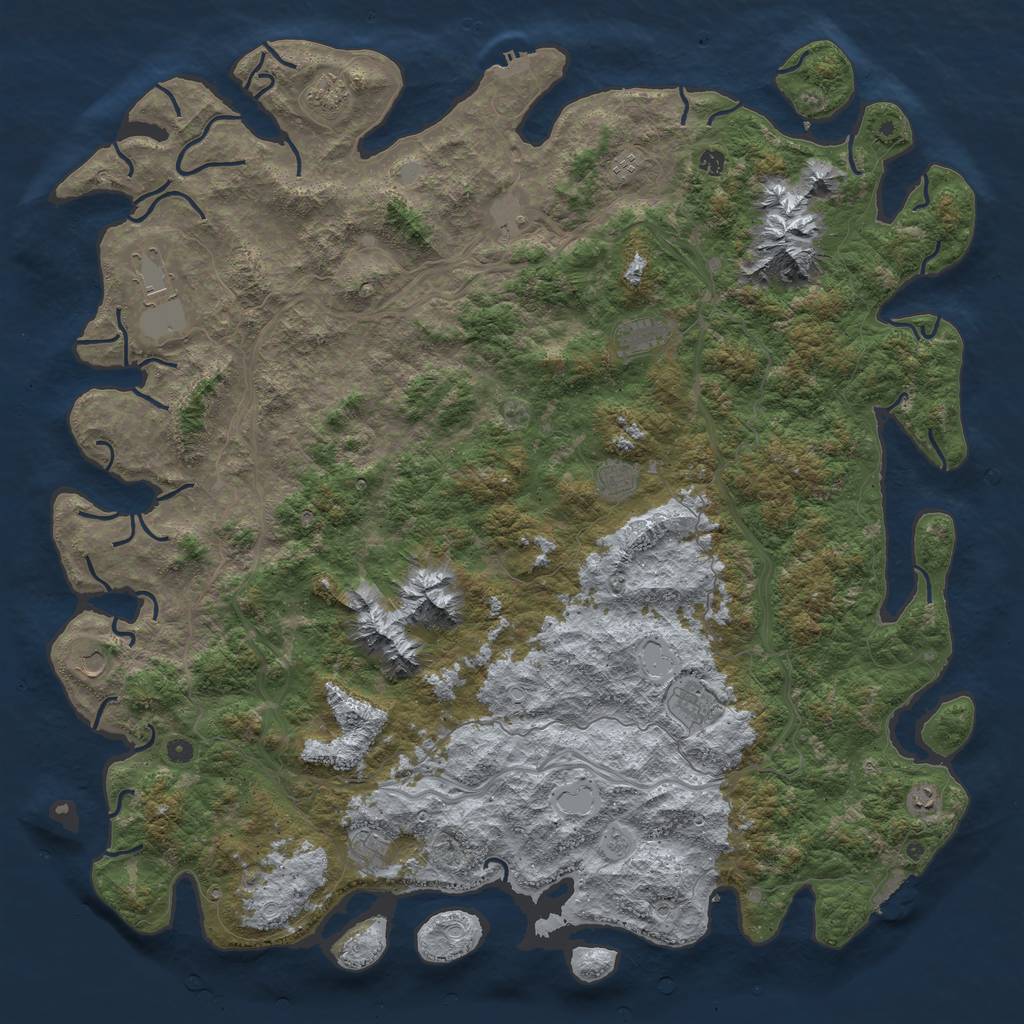Rust Map: Procedural Map, Size: 6000, Seed: 71, 20 Monuments