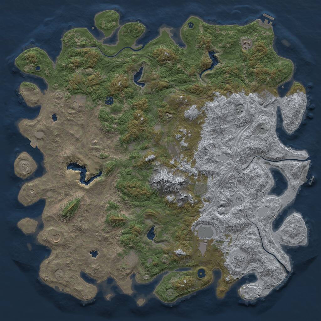 Rust Map: Procedural Map, Size: 5500, Seed: 348580685, 17 Monuments