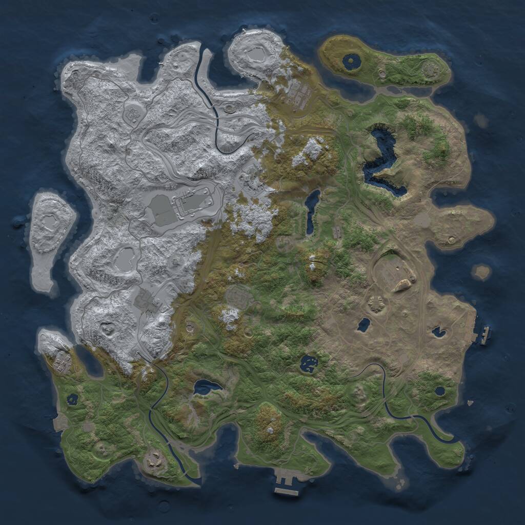 Rust Map: Procedural Map, Size: 4500, Seed: 2312, 15 Monuments