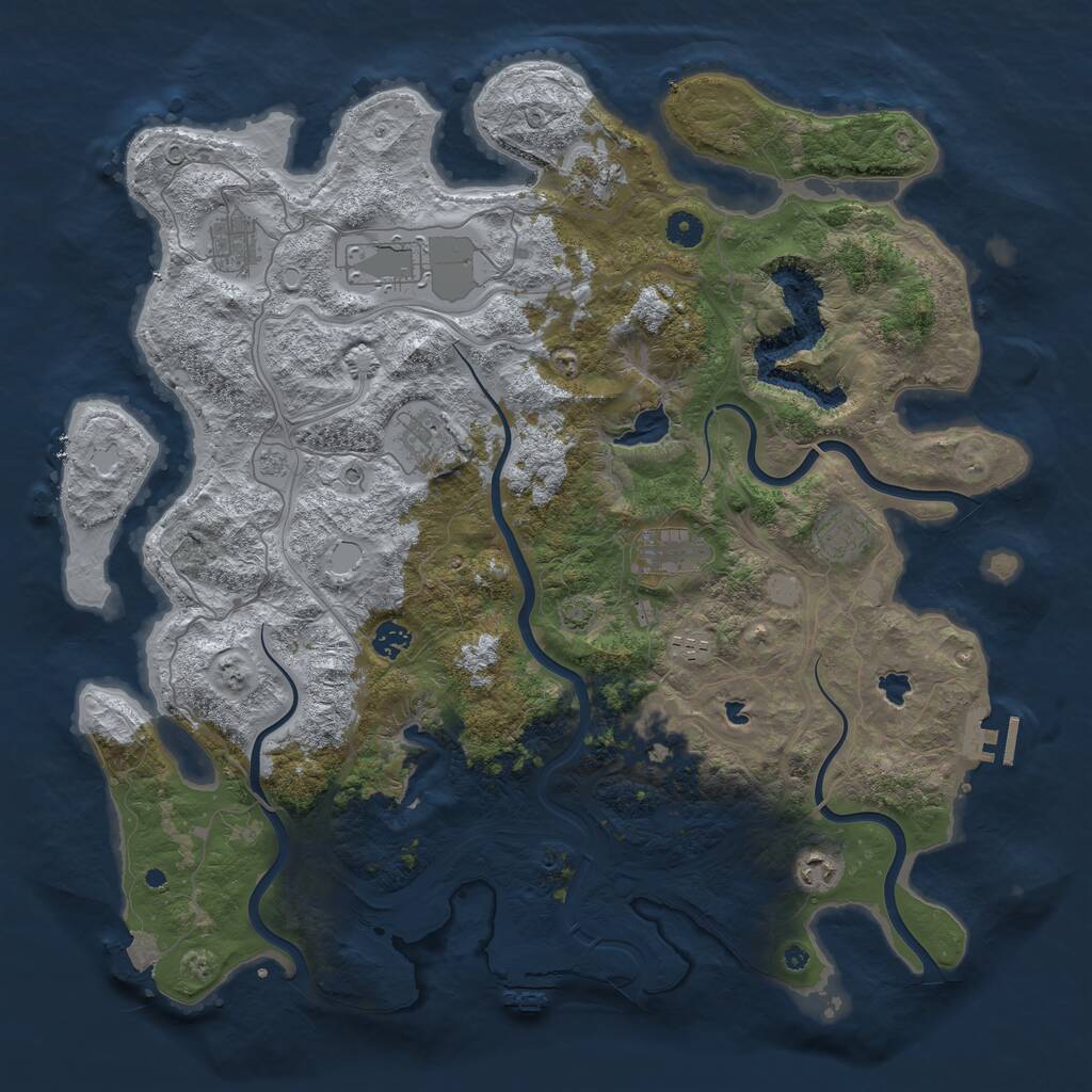 Rust Map: Procedural Map, Size: 4500, Seed: 2312, 16 Monuments