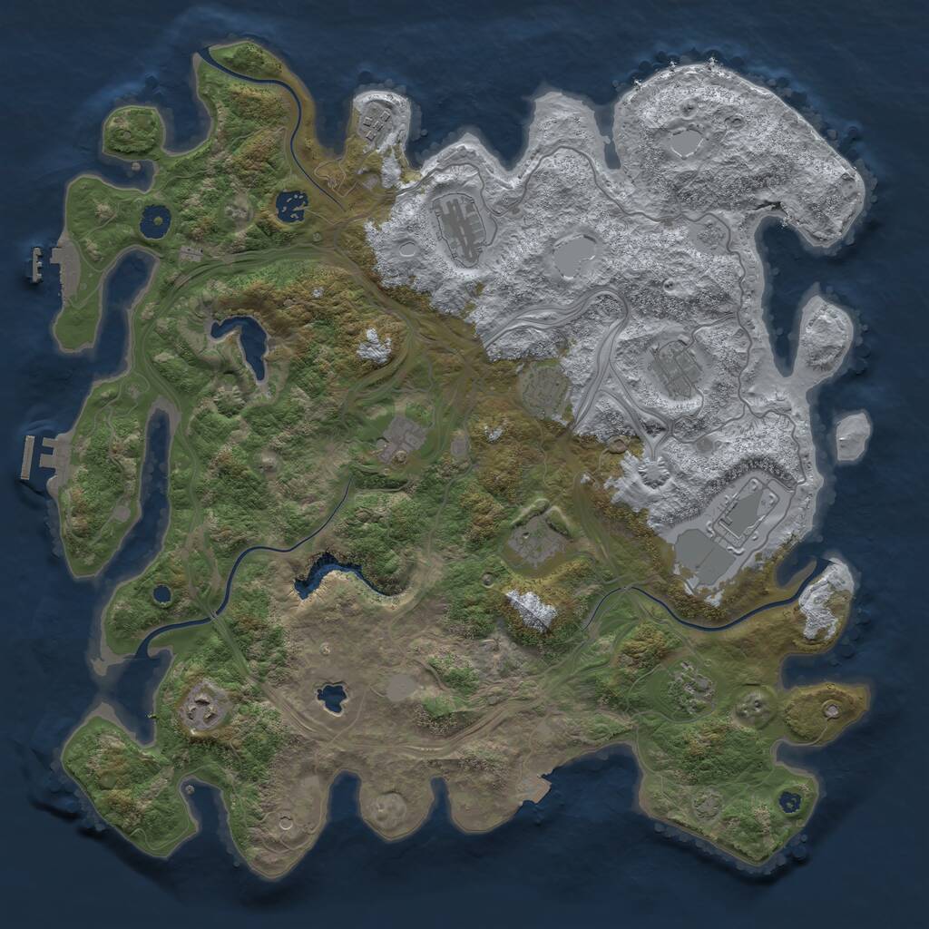 Rust Map: Procedural Map, Size: 4250, Seed: 1301843393, 16 Monuments