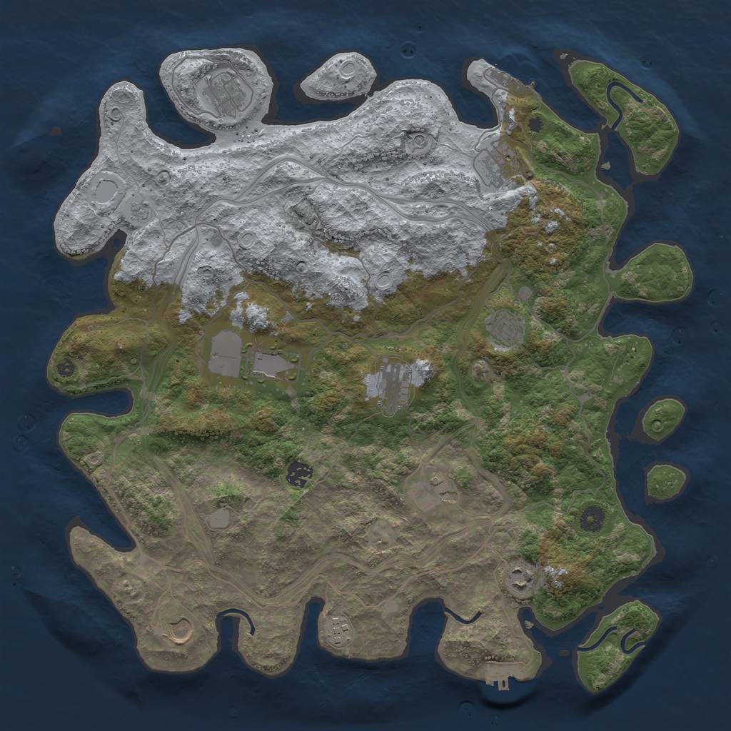 Rust Map: Procedural Map, Size: 4250, Seed: 1964432494, 19 Monuments