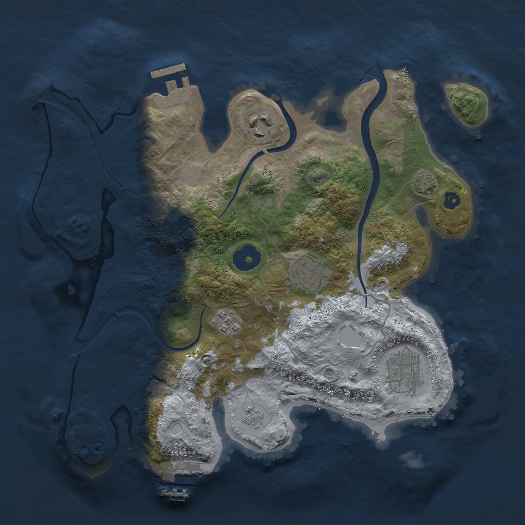 Rust Map: Procedural Map, Size: 3000, Seed: 669186043, 9 Monuments