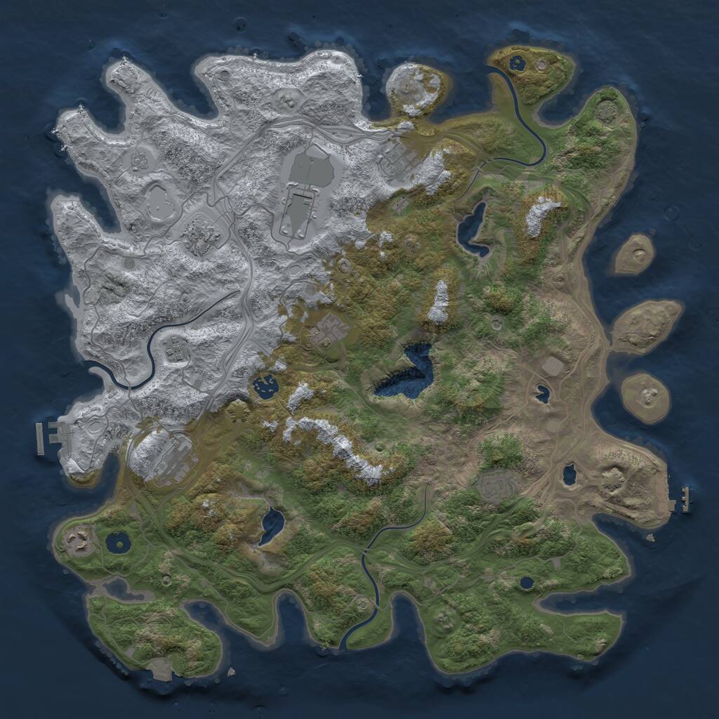 Rust Map: Procedural Map, Size: 4500, Seed: 2108625498, 15 Monuments