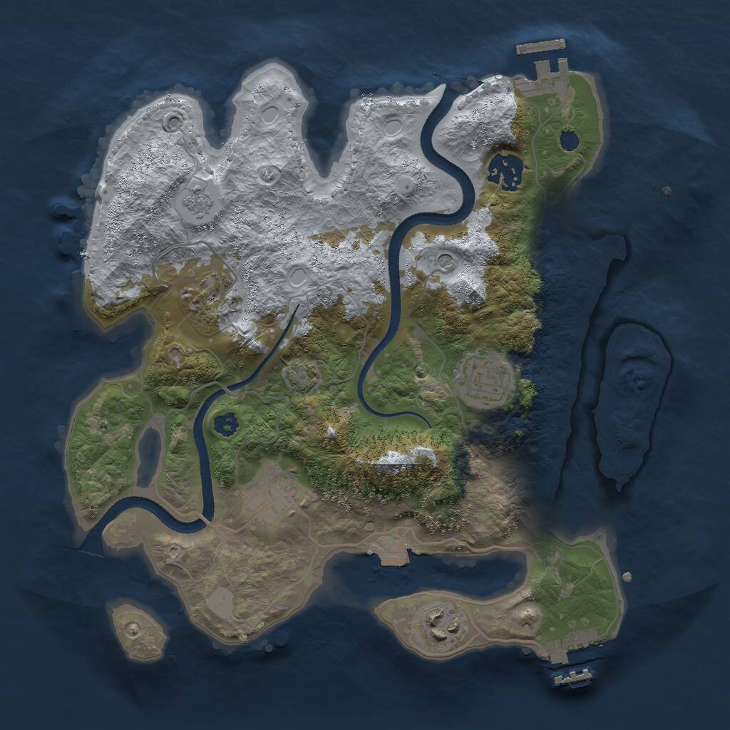 Rust Map: Procedural Map, Size: 3000, Seed: 534, 11 Monuments