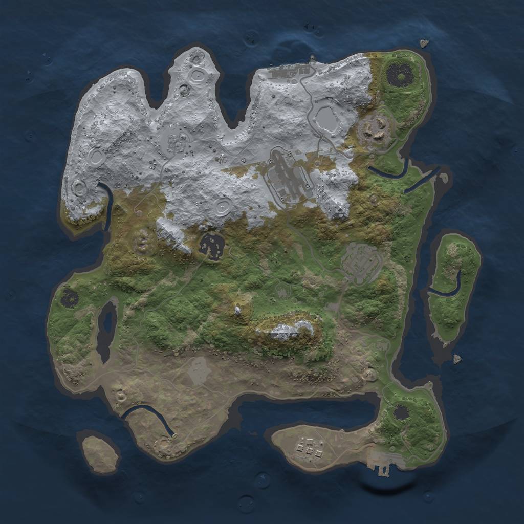 Rust Map: Procedural Map, Size: 3000, Seed: 534, 13 Monuments