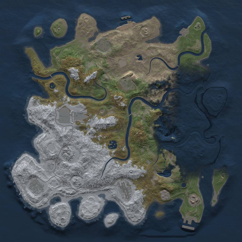 Rust Map: Procedural Map, Size: 4000, Seed: 568664577, 15 Monuments