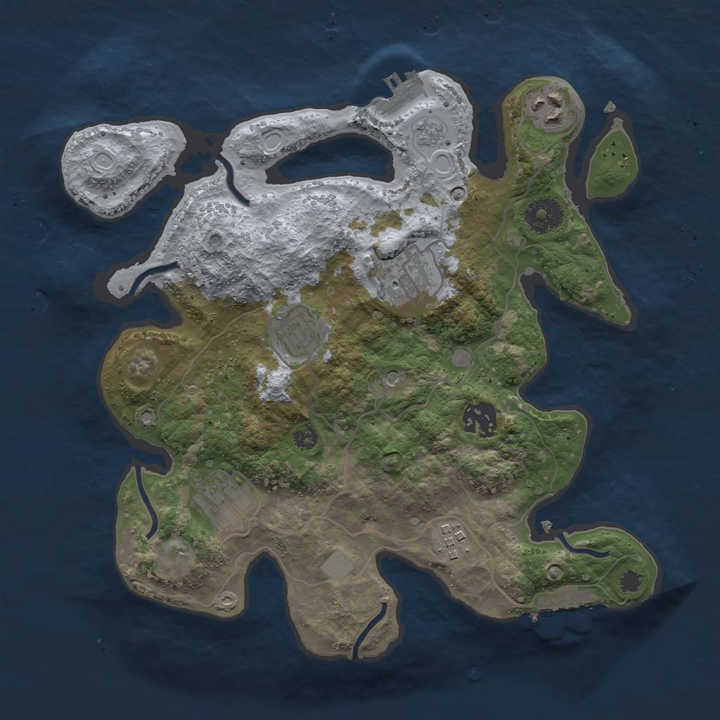 Rust Map: Procedural Map, Size: 3000, Seed: 1604878610, 13 Monuments