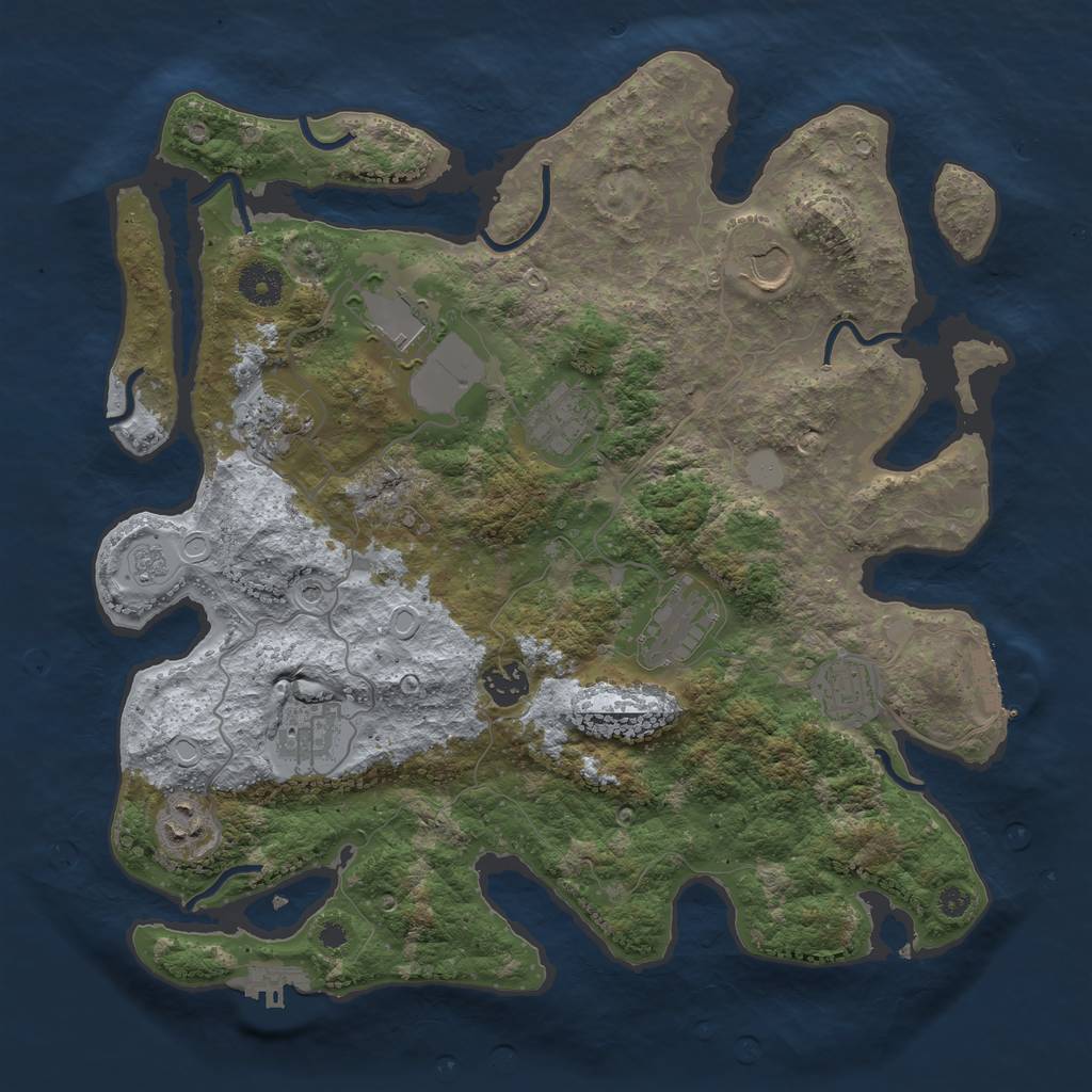 Rust Map: Procedural Map, Size: 3700, Seed: 439337298, 18 Monuments