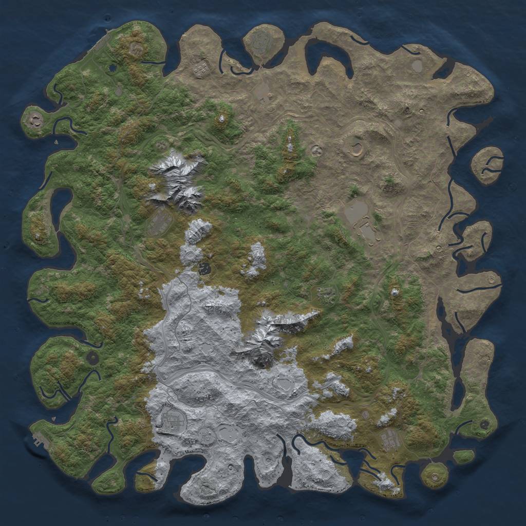 Rust Map: Procedural Map, Size: 6000, Seed: 75062108, 20 Monuments
